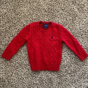 Polo Ralph Lauren toddler boys red cable knit sweater size 3